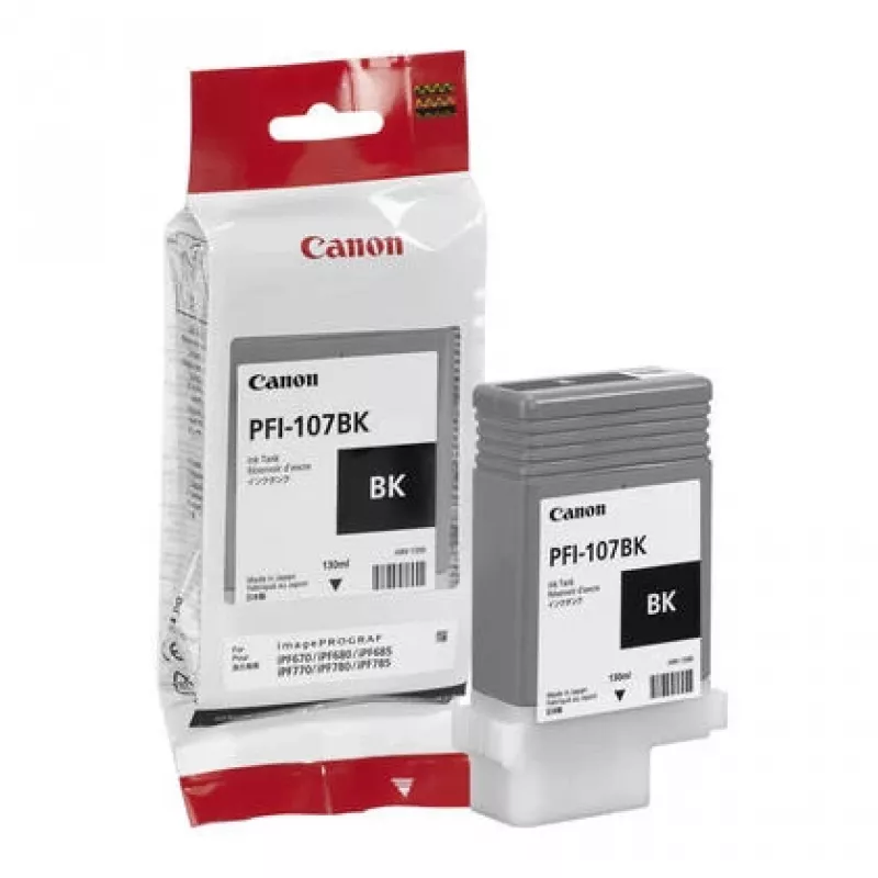 Canon PFI-107BK μελάνι 1 τεμ. γνήσιο μαύρο
