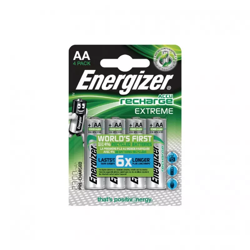 Energizer ACCU Recharge Extreme NiMH Μπαταρίες AA 2300mAh συσκευασία 4 τεμ.