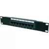 Patch panel 10 8 θυρών, Cat5e, U/UTP, 1U, μαύρο (πλήρες)