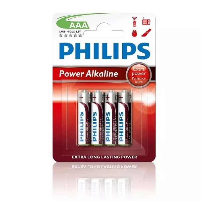 Μπαταρίες Philips Power Alkaline AAA, συσκευασία 4 τεμ.