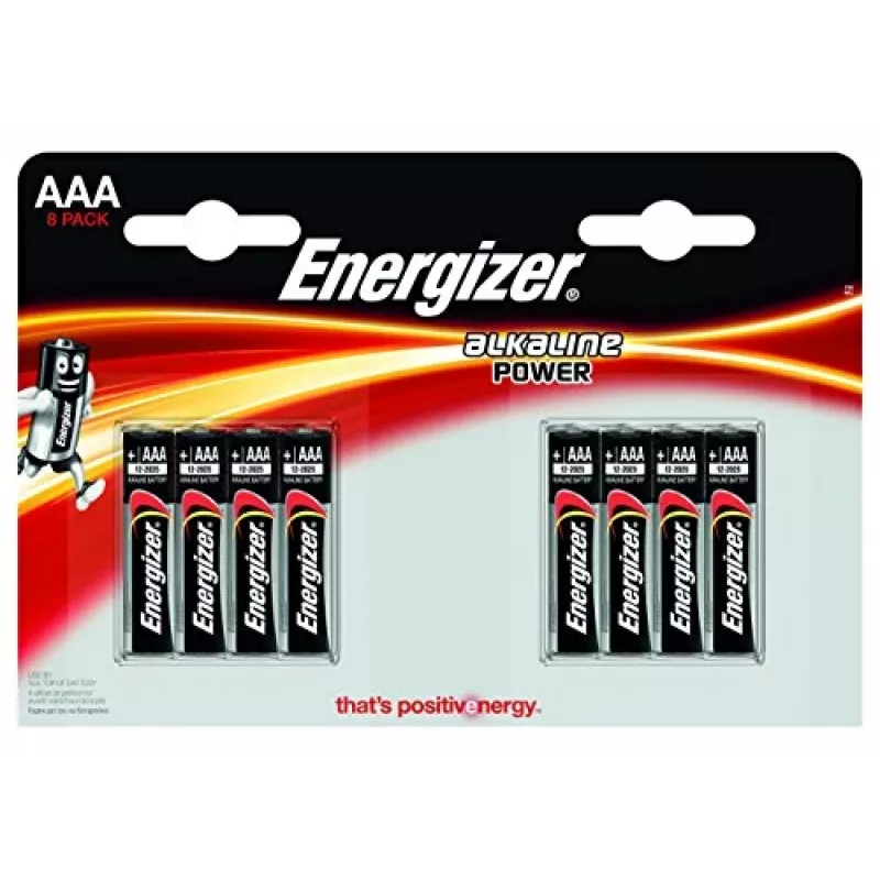 Αλκαλικές μπαταρίες AAA Energizer E92 — συσκευασία blister 8 τεμ.