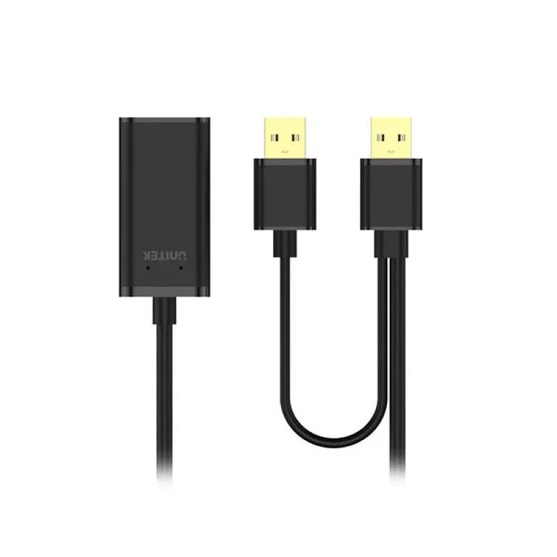 UNITEK Y-278 Καλώδιο USB USB 2.0 10 m 2 x USB A USB A Μαύρο