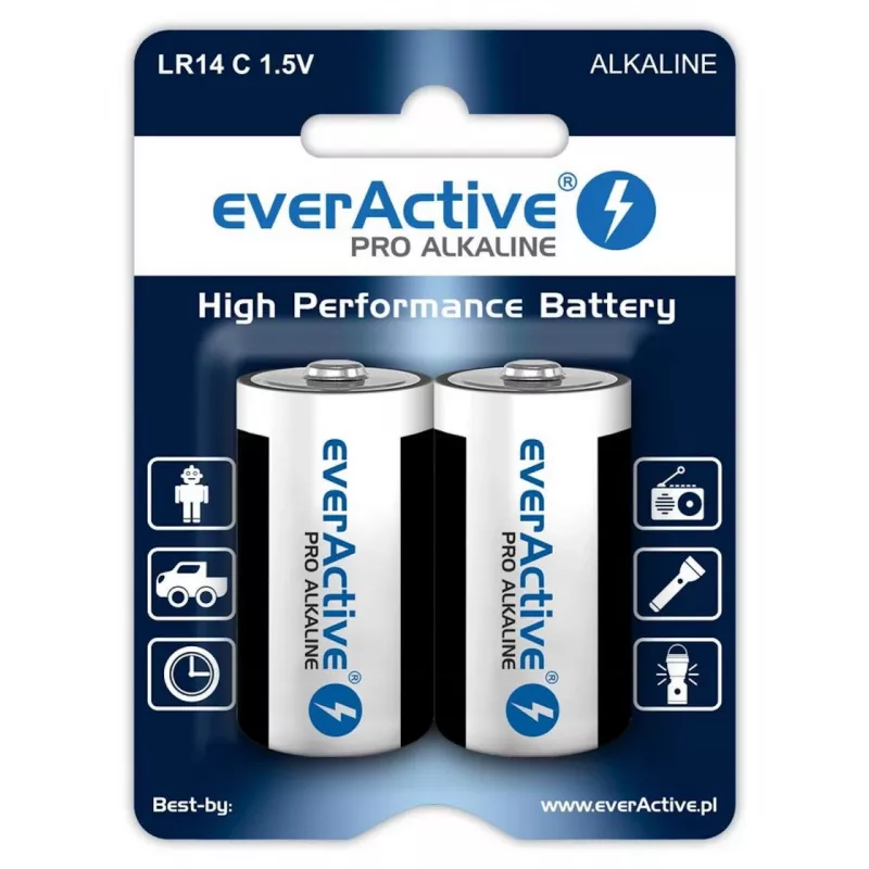 Αλκαλικές μπαταρίες everActive Pro LR14 C 1,5 V 8000 mAh — 2 τεμ.