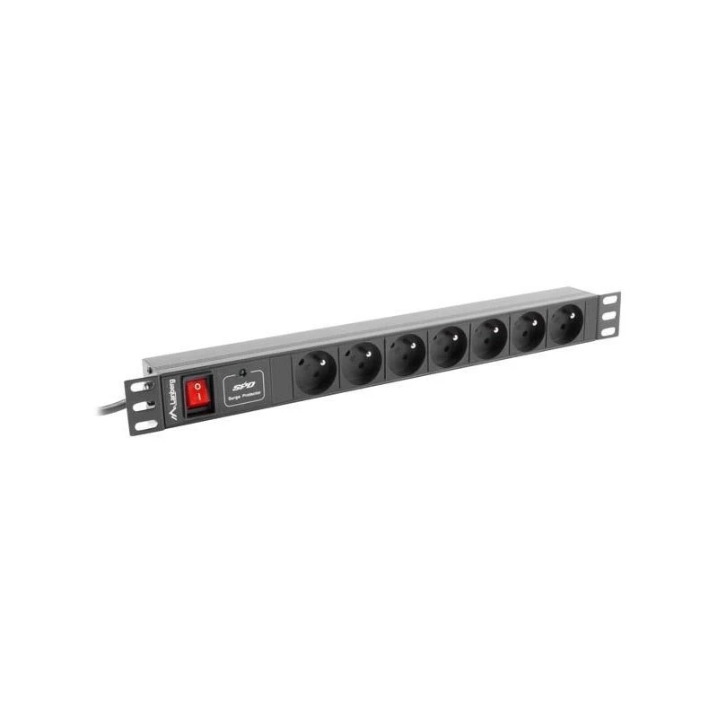 LANBERG PDU-07E-0200-IEC-BK PDU 1U 10A 7 πρίζες γαλλικές 2m μαύρη