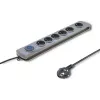 Προστασία Υπέρτασης Qoltec 50166 Γκρι 6 Πρίζες AC 230V 3m