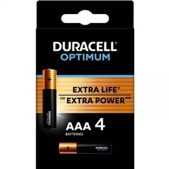 Duracell OPTIMUM AAA αλκαλικές μπαταρίες συσκευασία 4 τεμ. – μακράς διάρκειας ενέργεια για μικρές συσκευές