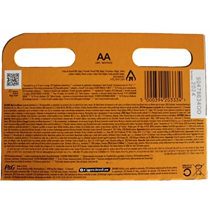 Οικιακή μπαταρία Duracell μπαταρία μίας χρήσης AA Alkaline