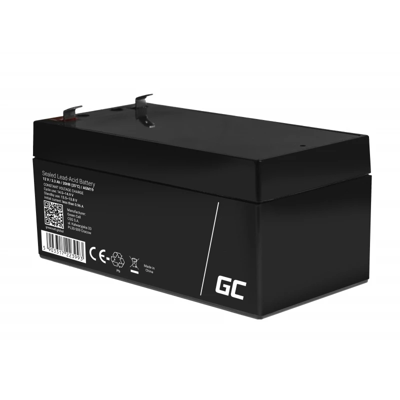 Μπαταρία UPS Green Cell AGM19 μολύβδου-υαλοβάμβακα 12 V 3,3 Ah