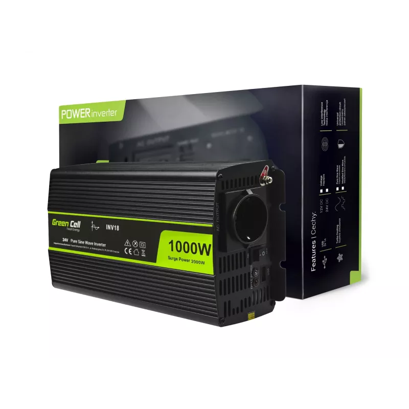 INV18 - Universal - Αυτοκινήτου - 24 V - 1000 W - 230 V - DC σε AC