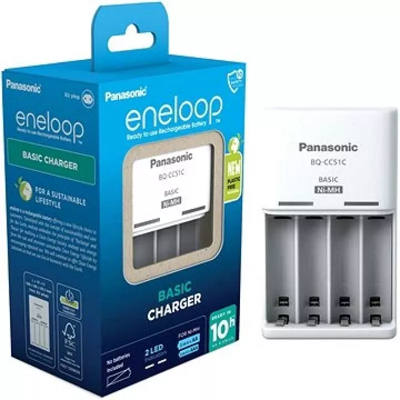 Panasonic 52051E02 Basic BQ-CC51 φορτιστής USB NiMH AAA/AA LED-ένδειξη
