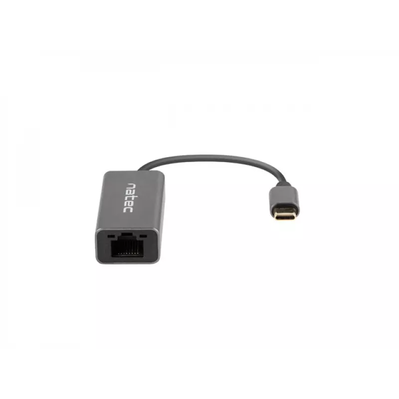 Natec Cricket NNC-1925 προσαρμογέας Ethernet USB-C 3.1 Gen 1 σε RJ45, 1000 Mbit/s, καλώδιο 15 εκ., αλουμίνιο, γκρι