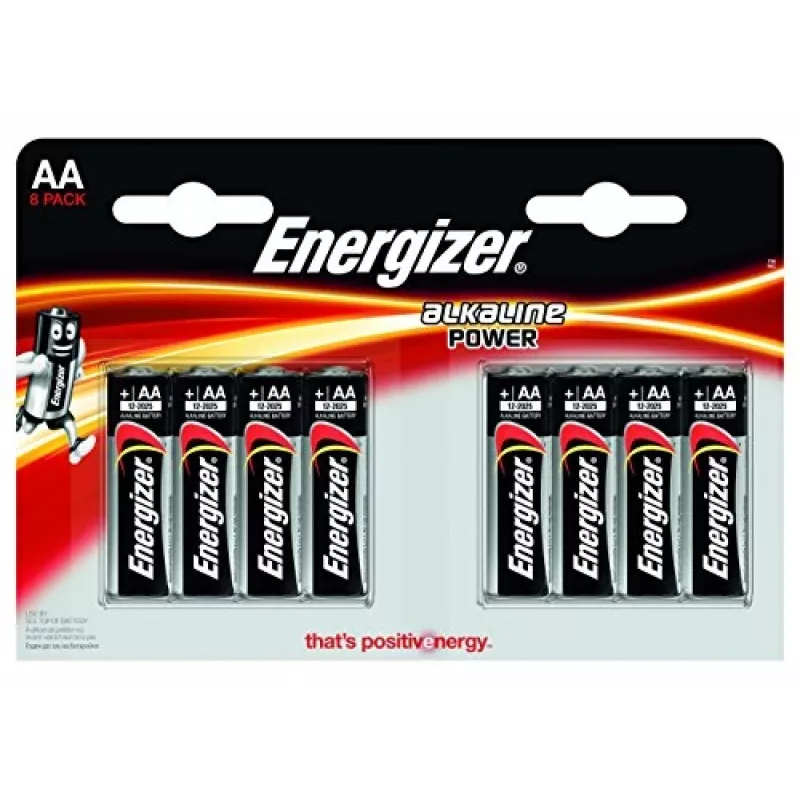 Αλκαλικές μπαταρίες Energizer Alkaline Power AA/LR6, συσκευασία 8 τεμαχίων (CHP8)