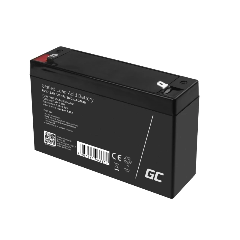 Βιομηχανική μπαταρία Green Cell AGM39 7200 mAh 6 V