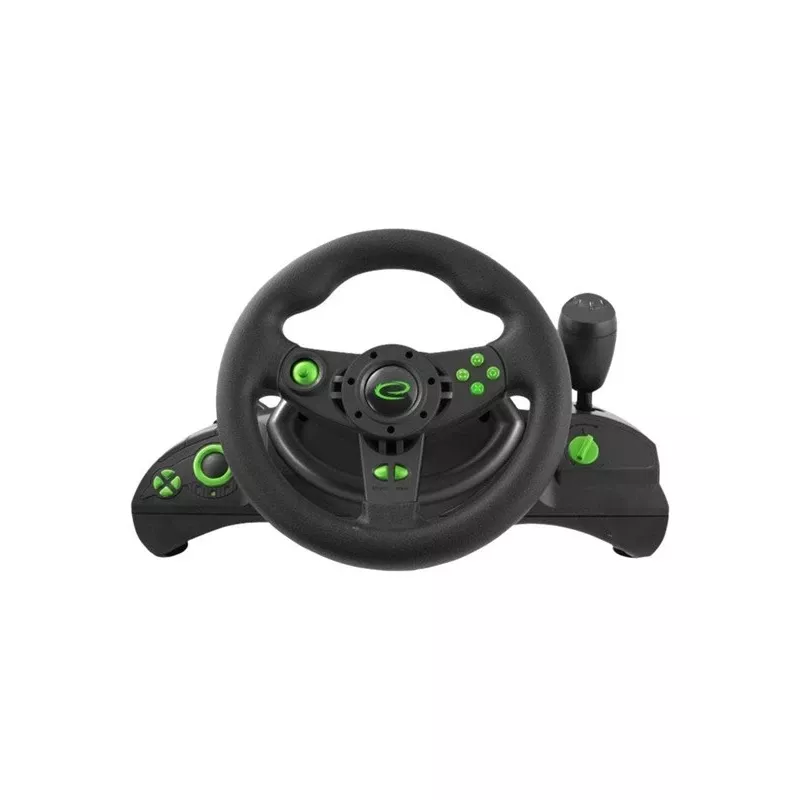 Esperanza EGW102 Gaming Controller Τιμόνι PC, PlayStation 3 Digital USB Μαύρο, Πράσινο