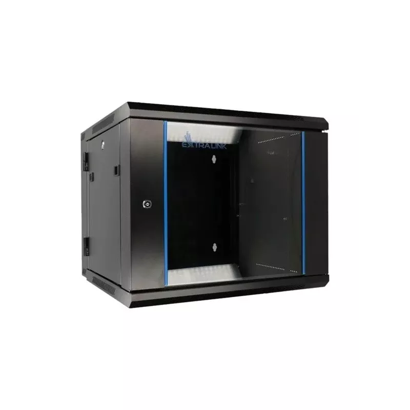 Extralink Θήκη Rackmount 6U 600x600 AZH Μαύρο επιτοίχια, περιστρεφόμενη