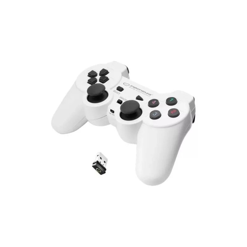 Esperanza EGG108W Χειριστήριο gaming μαύρο, λευκό RF gamepad αναλογικό / ψηφιακό PC, Playstation 3