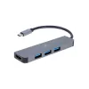 Θήκη σύνδεσης laptop USB-C GEMBIRD A-CM-COMBO2-01 — USB 3.2 Gen 1 Type-C, 3× USB-A, 1× HDMI, γκρι