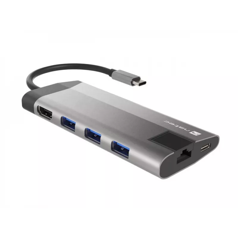NATEC Fowler Plus USB Type-C μαύρο γκρι MicroSD SD hub