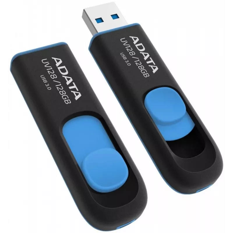 ADATA DashDrive UV128 128GB Μονάδα Flash USB USB Type-A 3.2 Gen 1 (3.1 Gen 1) Μαύρο, Μπλε