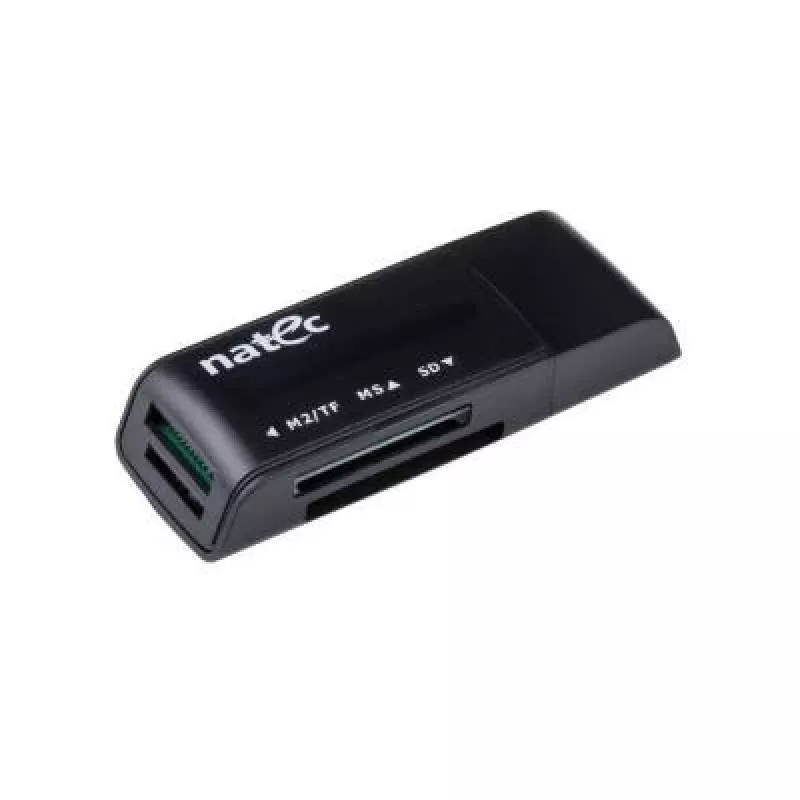 Natec MINI ANT 3 Αναγνώστης Καρτών USB 2.0 (SD, SDHC, MMC, M2, microSD), Μαύρο (NCZ-0560)