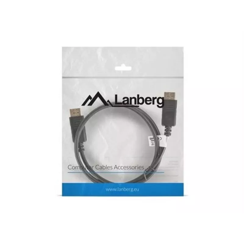 Lanberg Καλώδιο DisplayPort 19 Pin V1.2 4K, 1M | CA-DPDP-10CC-0010-BK | DisplayPort σε DisplayPort