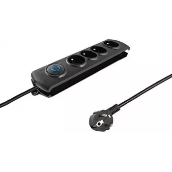 Qoltec 50105 Πολύπριζο με προστασία υπέρτασης, 4 θέσεων, μαύρο