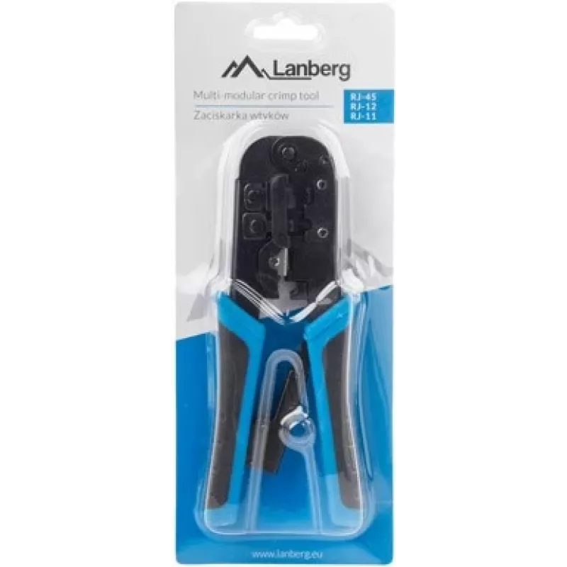 Εργαλείο crimp LANBERG NT-0201 για βύσματα RJ-45, 180 mm, 315 g, μαύρο/μπλε