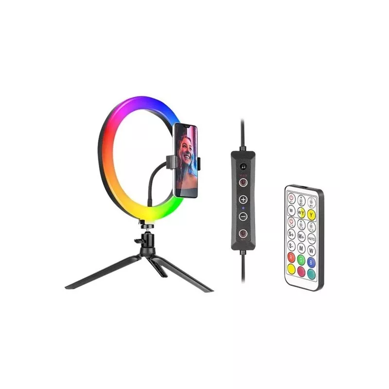 Λάμπα δακτυλίου RGB 26 cm με τρίποδο
