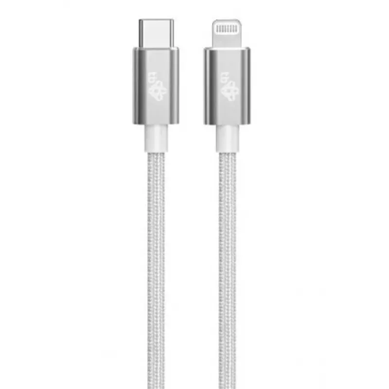 Καλώδιο TB USB-C - Lightning braided 1m, ασημί