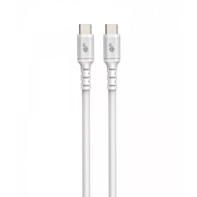 Καλώδιο USB C - USB C 1m. silicone λευκό