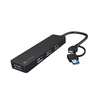 USB Hub NATEC Mayfly USB 3.2 Gen 1 Type-A Type-C 5000 Mbit/s Μαύρο