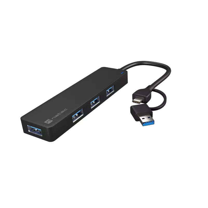 USB Hub NATEC Mayfly USB 3.2 Gen 1 Type-A Type-C 5000 Mbit/s Μαύρο