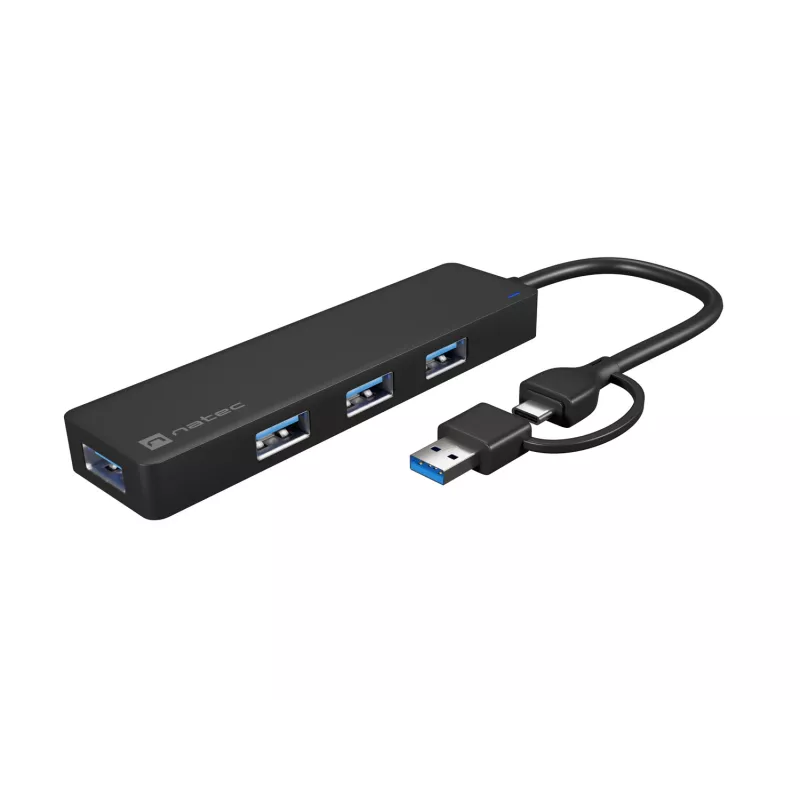 USB Hub NATEC Mayfly USB 3.2 Gen 1 Type-A Type-C 5000 Mbit/s Μαύρο