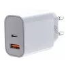 Φορτιστής universal 2x3A USB C + USB A Power Delivery λευκό