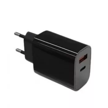 Φορτιστής τοίχου 2x3A USB-C + USB-A Power Delivery μαύρος