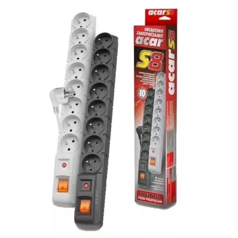 Surge Protector ACAR S8 3M μαύρο