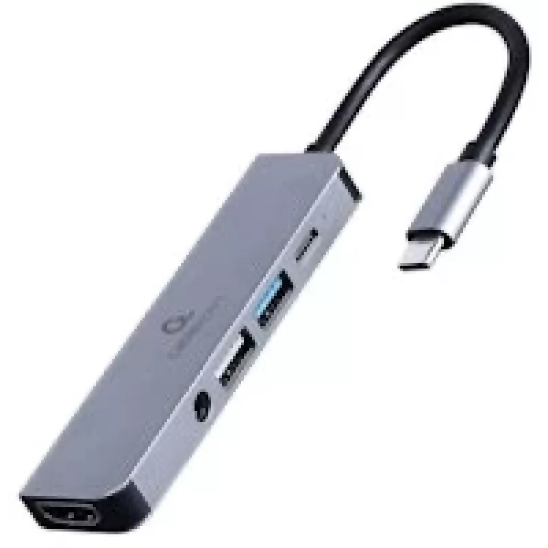 Gembird A-CM-COMBO5-02 Laptop Dock/Port Replicator Ενσύρματο USB 3.2 Gen 1 (3.1 Gen 1) Type-C Ασημί