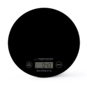Esperanza EKS003K Ζυγαριά κουζίνας Μαύρη Επίπεδη επιφάνεια Rotondo Ηλεκτρονική ζυγαριά κουζίνας