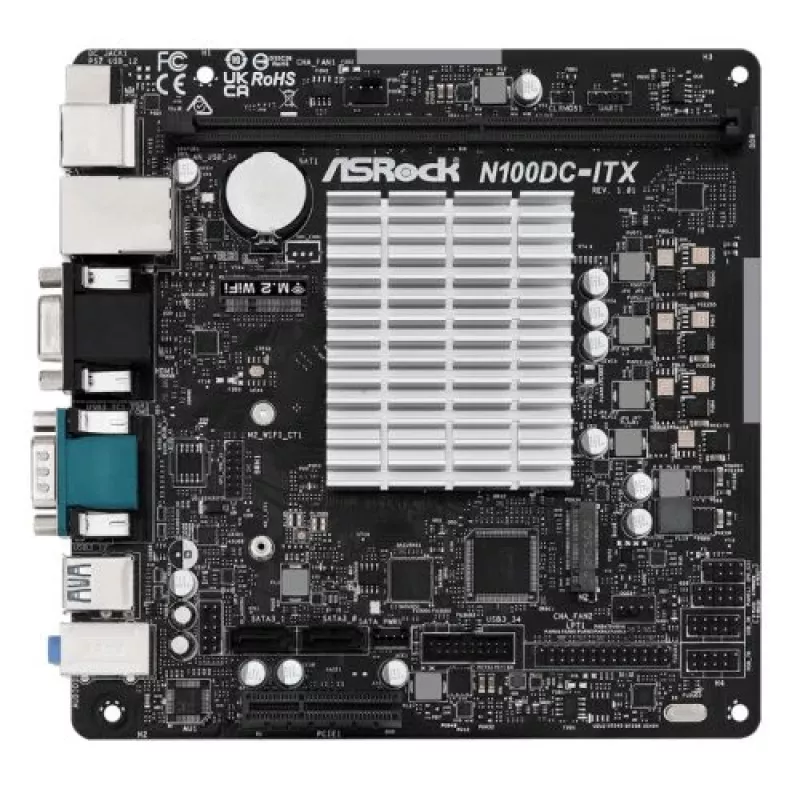 ASRock N100DC-ITX - Intel Quad-Core επεξεργαστής N100 (έως 3,4 GHz) DDR4- 2 SATA3, υποστηρίζει Intel Turbo Boost Technology Mini ITX (280) μητρικές