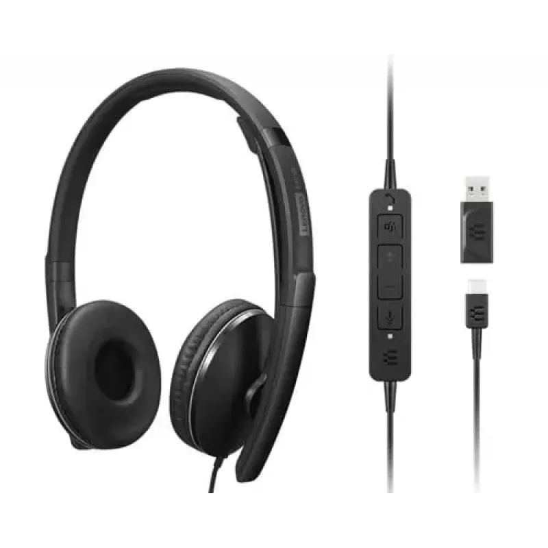 Lenovo 4XD1M45627 ακουστικά/headset ενσύρματα με κεφαλοταινία USB Type-C μαύρο