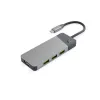 USB‑Type‑C‑Hub Green Cell HUBGC01 — 7 θύρες: 3×USB‑A 3.2 Gen 1, 1×USB‑C 3.2 Gen 1, HDMI, Αναγνώστης καρτών microSD+SD — Ασημί