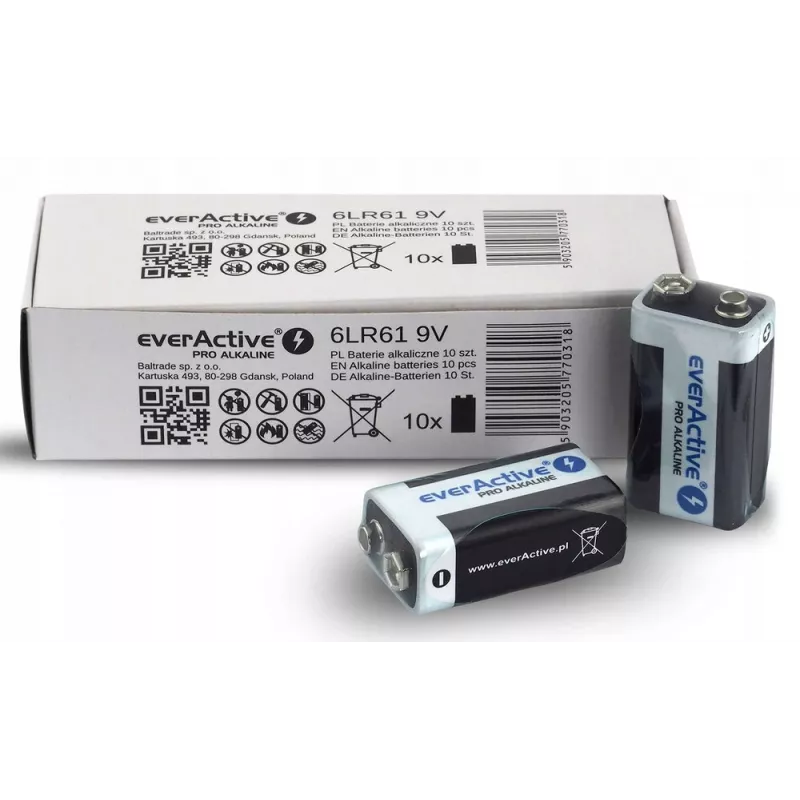 Μπαταρία αλκαλική EverActive Pro Alkaline 6LR61 9V