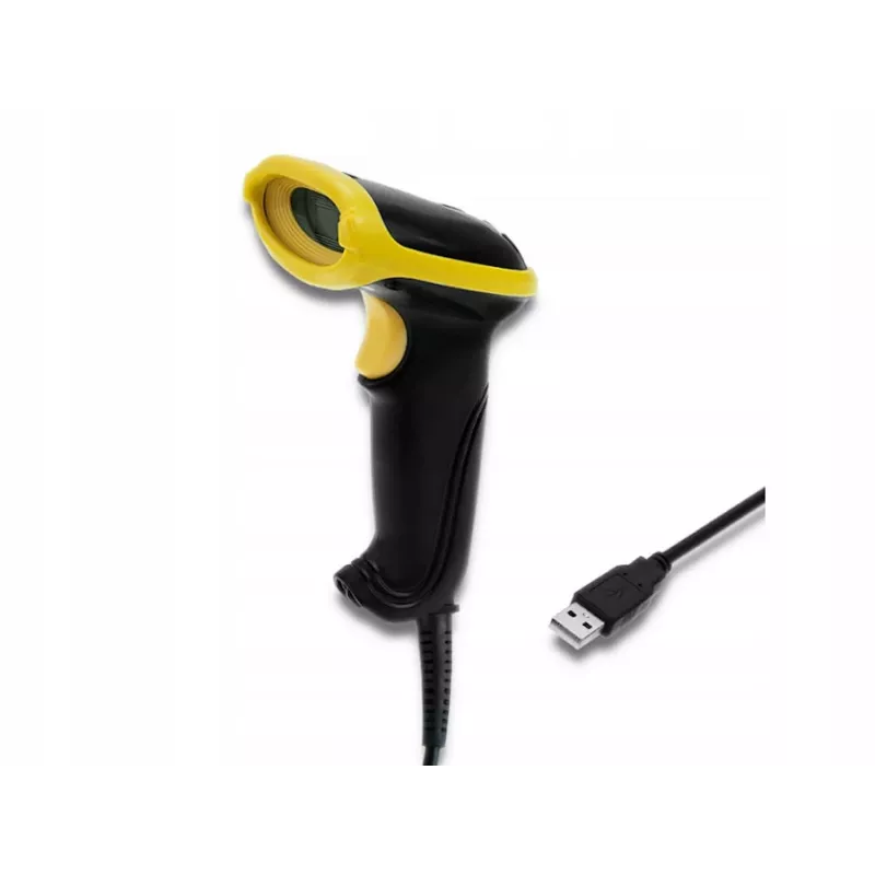Qoltec 50867 αναγνώστης γραμμωτού κώδικα λέιζερ 1D/2D, USB, μαύρος
