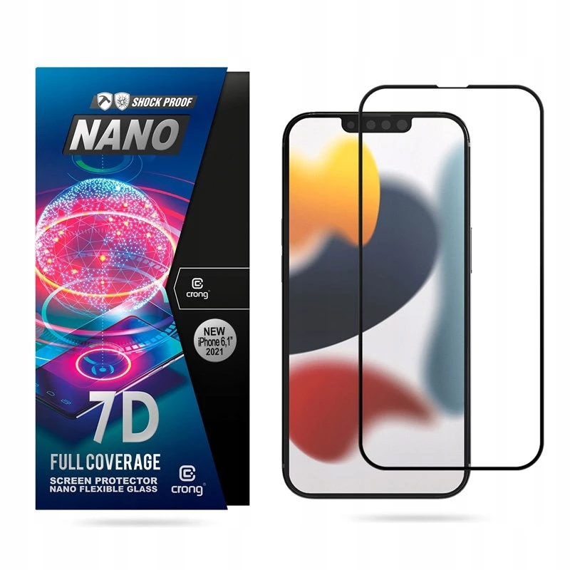 Υβριδικό Γυαλί Crong 7D Nano Flexible Glass Apple