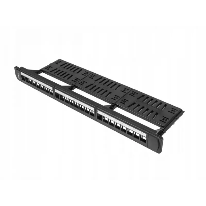 Patch panel 1U LANBERG PPKS-1124-B, 24 θύρες, 1U, ABS, μαύρο, 482,6×44,5×154 mm