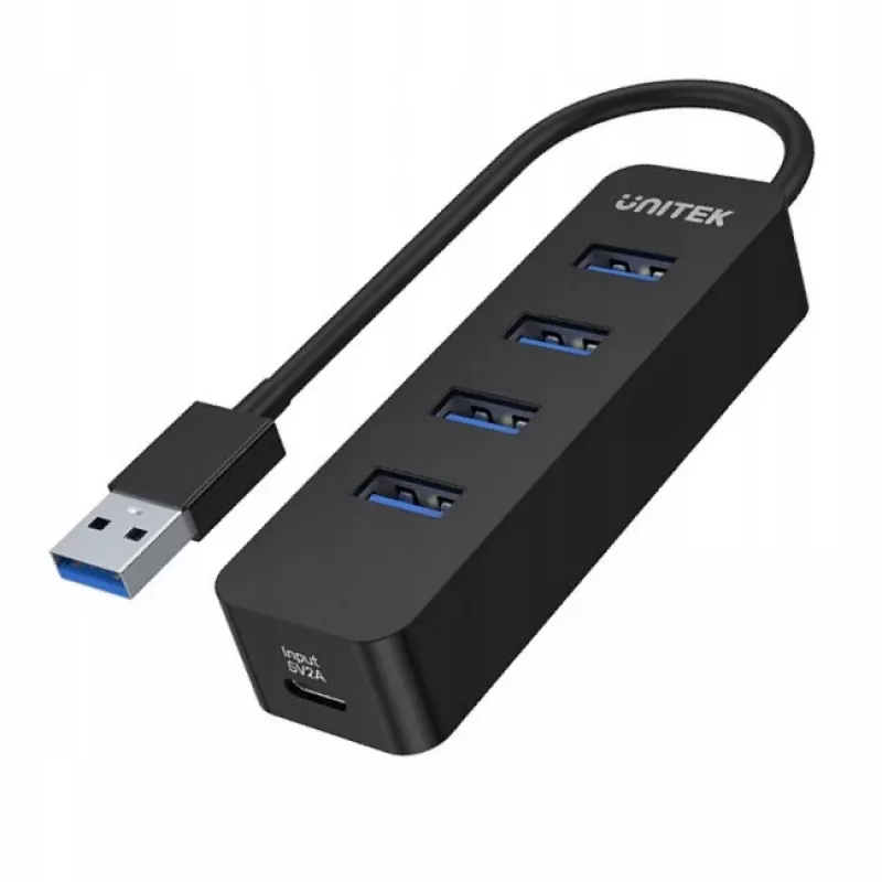 UNITEK uHUB Q4 USB 3.2 Gen 1 (3.1 Gen 1) Type-A 5000 Mbit/s Μαύρο