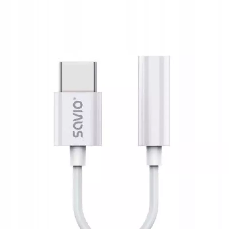 Προσαρμογέας ήχου USB Type 3.1 C (M) – Jack 3.5mm (F) Λευκό SAVIO AK-51