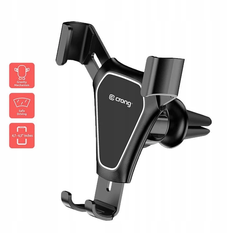 Βάση αυτοκινήτου Crong CRG-CH4-BLK για smartphone — ρυθμιζόμενος compact σχεδιασμός