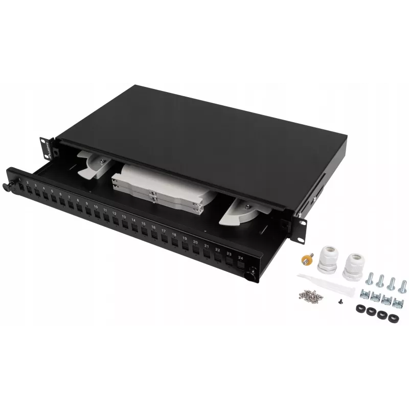 Patch panel οπτικών ινών για rack 1U 24x SC/LC 19 inch