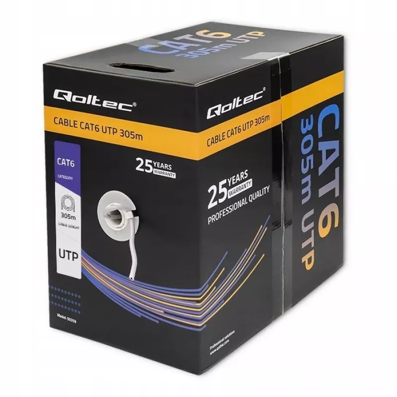 Καλώδιο patch UTP QOLTEC 50359 RJ45 CAT6 305m μπλε